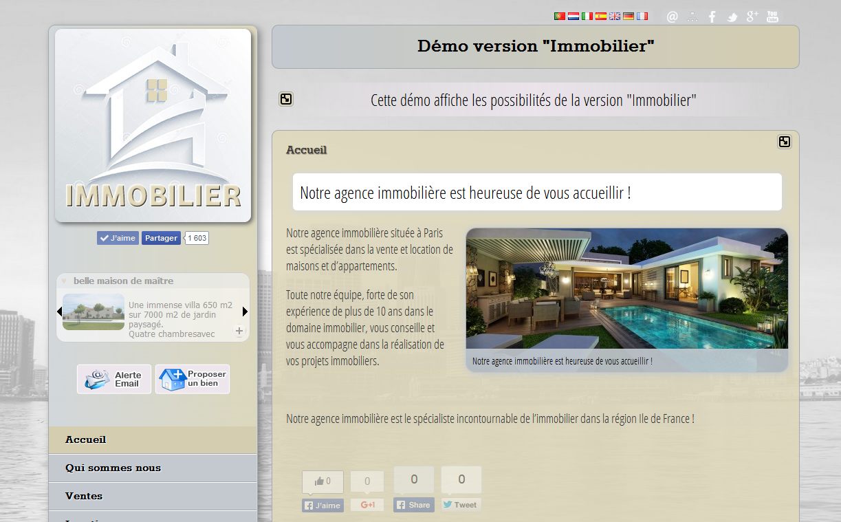 Exmple de site immobilier